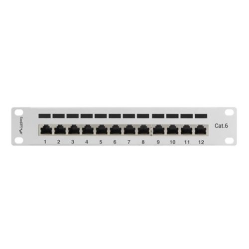 Lanberg Patch panel 12 port 1U 10" CAT.6 árnyékolt, szürke