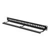 Lanberg Üres patch panel 24 port 1U 19" tehermentesítővel, fekete