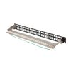 Lanberg Üres patch panel 48 port 1U 19" FTP, árnyékolt, tehermentesítővel, fekete