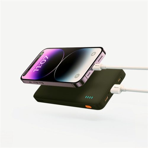 Baseus Airpow gyorstöltő powerbank 10000 mAh, 20W, fekete + USB Type-C, 30cm kábel