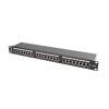 Lanberg Patch panel 24 port 1U 19" CAT.6 árnyékolt, fekete