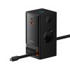 Baseus PowerCombo töltőállomás 65W, 2×CEE 7/3 +1×USB Type-A + 1×USB Type-C + USB Type-C kábel, fekete
