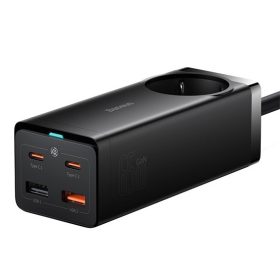   Baseus GaN3 Pro töltőállomás 65W, 1×CEE 7/3 + 2×USB Type-A + 2×USB Type-C + 100W USB Type-C, 1m kábel
