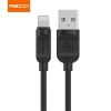 RECCI RCL-P100B Lightning-USB kábel, fekete - 1m