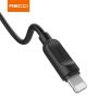 RECCI RCL-P100B Lightning-USB kábel, fekete - 1m