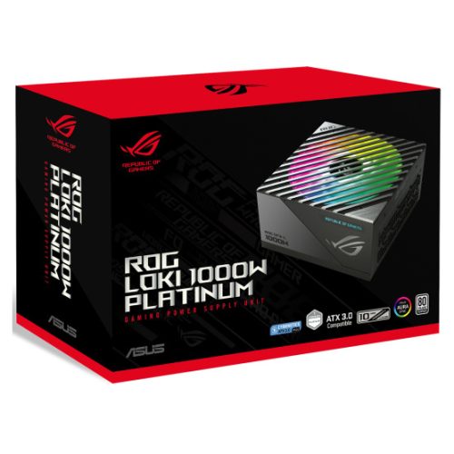 Asus ROG Loki 1000W - ROG-LOKI-1000P-SFX-L-GAMING - 80+ Platinum  - ATX 3.1 - Moduláris - fekete tápegység