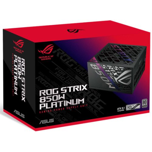 Asus ROG Strix 850W - ROG-STRIX-850P-GAMING - 80+ Platinum -ATX 3.0 -  Moduláris - fekete tápegység