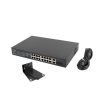 Lanberg Switch menedzsment nélküli, 16x 100Mb PoE+/ 2x 1GB/1X SFP, 10", 19" rackes (150W)