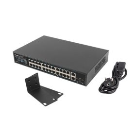   Lanberg Switch 24x 1GbE PoE+/ 2x GbE/ 2 SFP ,19" rackes (360W) 