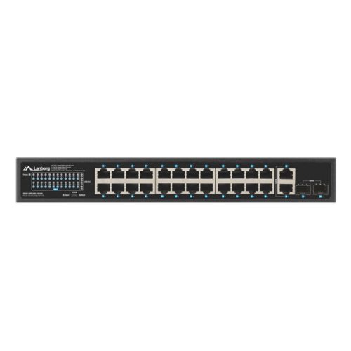 Lanberg Switch 24x 1GbE PoE+/ 2x GbE/ 2 SFP ,19" rackes (360W) 