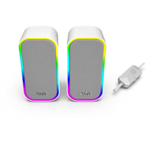 MARVO Havoc 20 vezetékes hangszóró - fehér - RGB viágítás