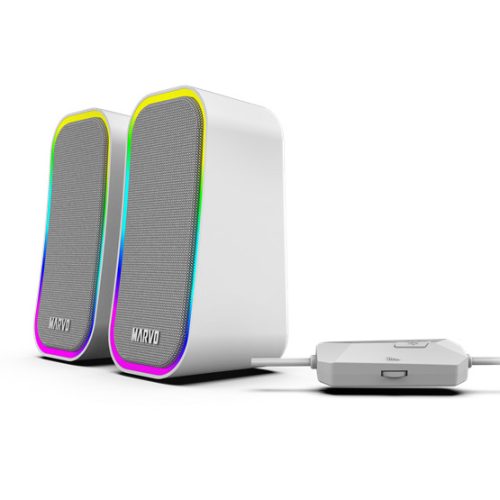 MARVO Havoc 20 vezetékes hangszóró - fehér - RGB viágítás