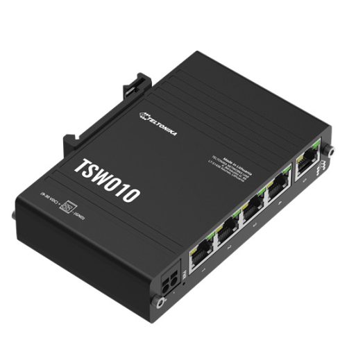 Teltonika 5 portos Ethernet switch, költséghatékony, DIN sín, ipari