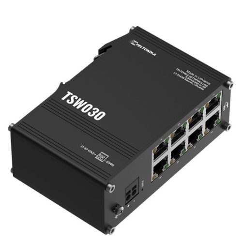 Teltonika 8 portos nem menedzselhető Ethernet switch, DIN sín