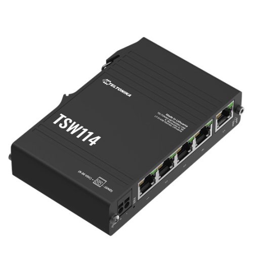 Teltonika 5 portos, kompakt Gigabit switch, DIN sínre szerelhető