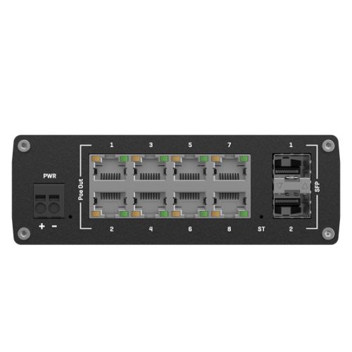 Teltonika 10 portos PoE switch, ipari alkalmazásokhoz