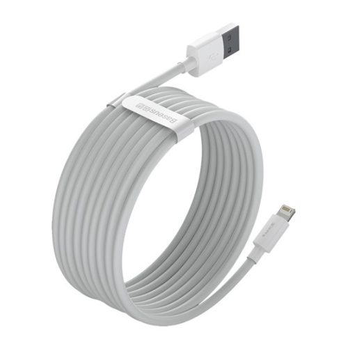 Baseus Simple Wisdom USB Type-A – iPhone, 2.4A gyorstöltő adatkábel készlet, 1.5m, fehér 