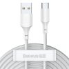Baseus Simple Wisdom USB Type-A – USB Type-C 5A gyorstöltő adatkábel készlet, 1.5m, fehér