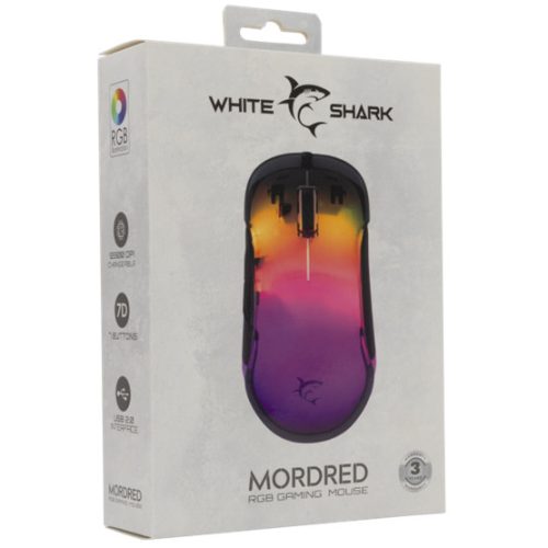 White Shark GM-5017B MORDRED Vezetékes gamer egér - Fekete