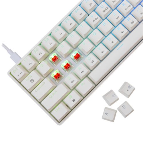 White Shark GK-004211W/R-US SHINOBI-2 vezetékes mechanikus gamer billentyűzet - fehér - US