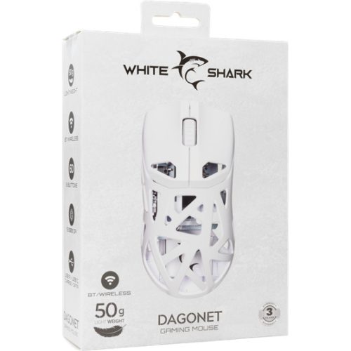 White Shark GM-5019W DAGONET Vezeték nélküli gamer egér - Fehér