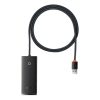 Baseus Lite 4-Port USB Type-A HUB dokkoló állomás, 1m, fekete