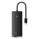 HUB Baseus Lite 4-Port USB Type-C HUB dokkoló állomás, 25 cm, fekete