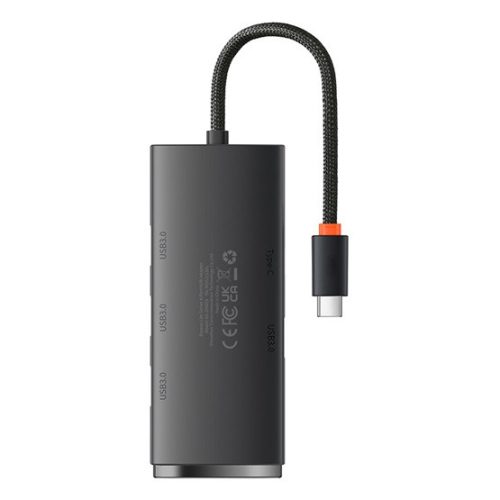 HUB Baseus Lite 4-Port USB Type-C HUB dokkoló állomás, 25 cm, fekete