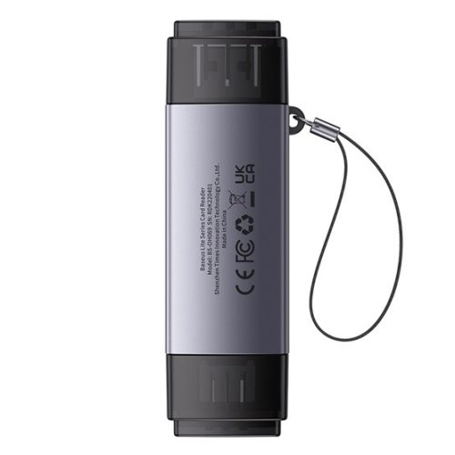 Baseus Lite SD/TF kártyaolvasó USB Type-A/Type-C, szürke
