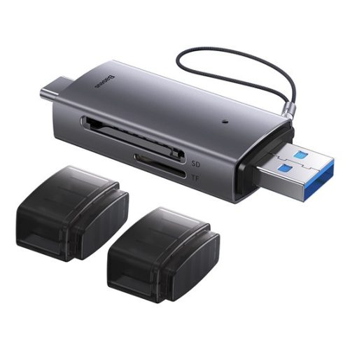 Baseus Lite SD/TF kártyaolvasó USB Type-A/Type-C, szürke