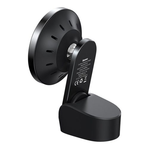 Baseus Big Energy Magnetic szellőzőrácsra, műszerfalra rögzíthető, vezeték nélküli autós telefon töltő és tartó, fekete