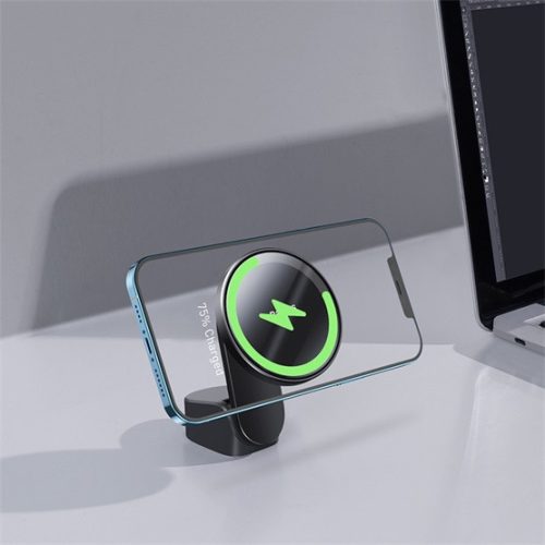 Baseus Big Energy Magnetic szellőzőrácsra, műszerfalra rögzíthető, vezeték nélküli autós telefon töltő és tartó, fekete