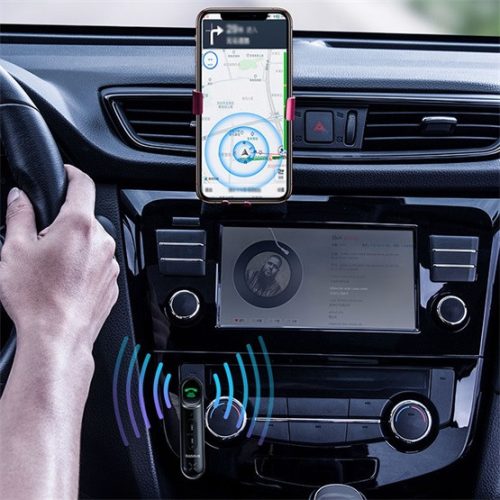 Baseus BSBA-02 AUX Bluetooth audió vevő, fekete