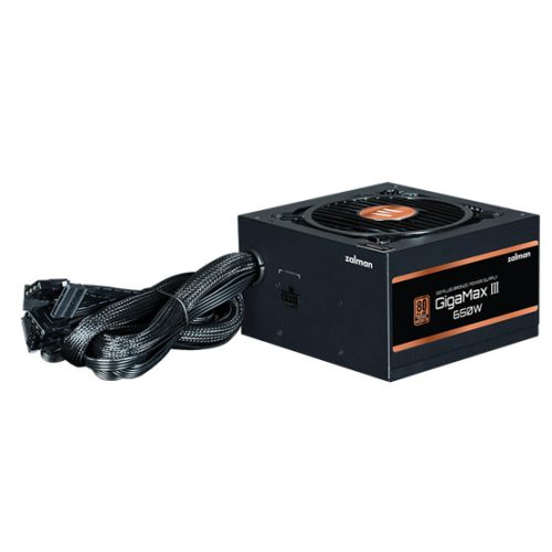 Zalman 650W - ZM650-GV3 - 80+ Bronze - ATX 3.0 - Félmoduláris - Fekete Tápegység